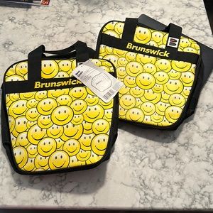 TWO smile face BRUNSWICK Bowling Bags.